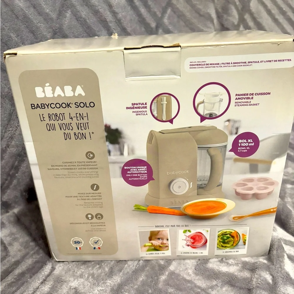 BEABA Babycook Solo 4 in 1 Baby Food‎ Maker, Baby Food Processor, Steam Cook,